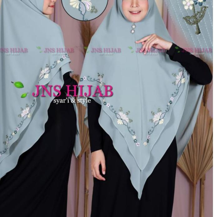 Terjangkau namira BORDIR/khimar bordir/hijab syari 2 layer/jilbab ori JNS ✔