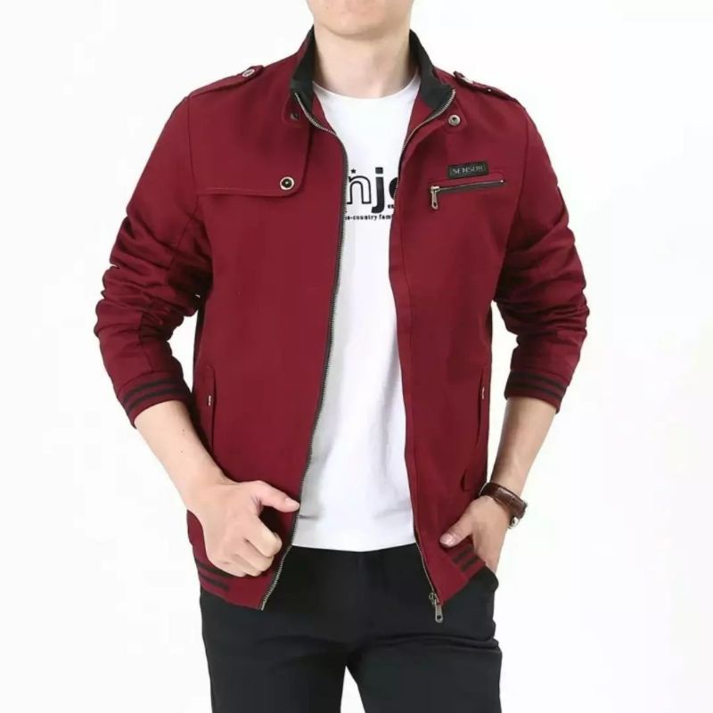 Jaket Bomber Kanvas Korea Casual Kekinian Terbaru Premium Best Quality!