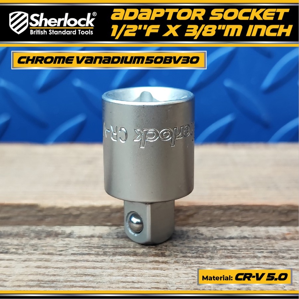 Adaptor Socket 1/2&quot; F x 3/8&quot; M inch Sherlock Sambungan Konversi Socket