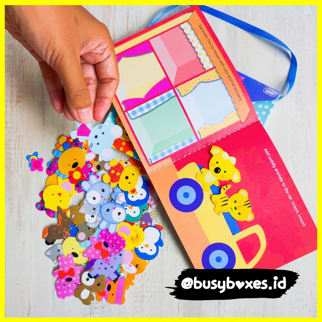 Busyboxes.id Mainan anak edukasi anak menempel tempel sticker reusable activity 1 2 3 tahun laki laki perempuan mainan edukasi - seri toys