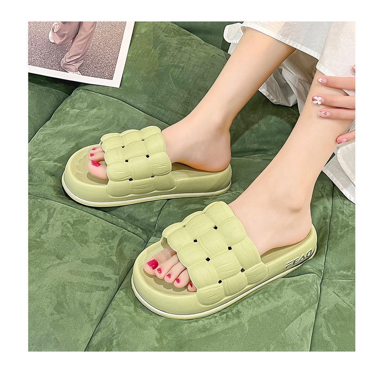 [HY.OLSHOP12] Sandal Wanita  PVC Jelly Korean Import Slipper Bahan Karet Tebal Empuk Motif Webbing Super Soft