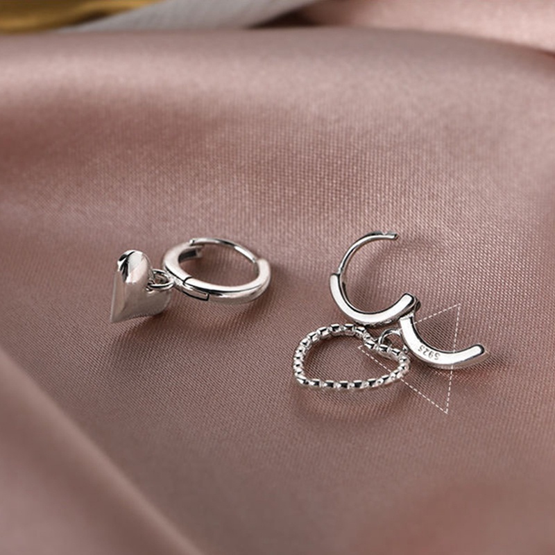 Mencegah Alergi925 Sterling Silver Anting Vintage Trendi Elegan Sederhana Cinta Hati Pesta Perhiasan Pasangan Aksesoris