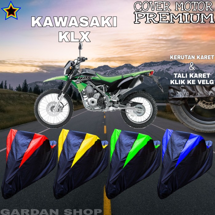 SARUNG MOTOR KAWASAKIN KLX HITAM KOMBINASI BODY COVER KAWASAKI PREMIUM
