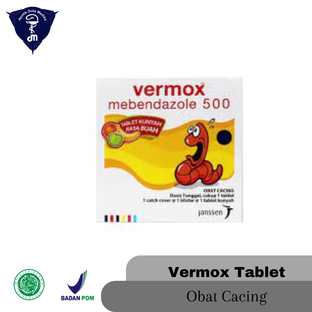 VERMOX TABLET/OBAT CACING DEWASA/UNTUK INFEKSI CACING KREMI