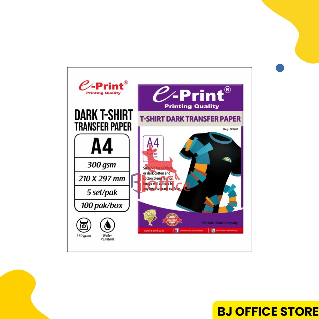 

Dark Transfer Paper E-Print A4 300gsm Isi 5