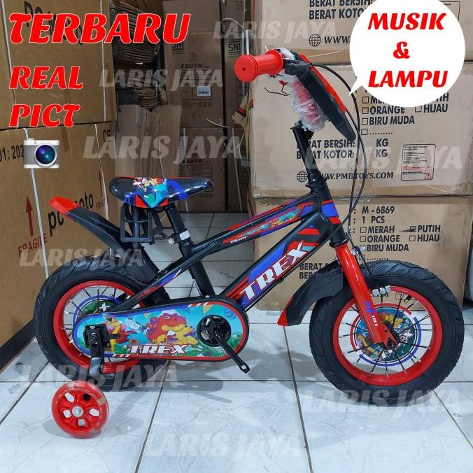 Sepeda Anak Bmx 12 Trex Vipper Musik Dan Lampu Bmx 12 Ban Besar Trex #Original