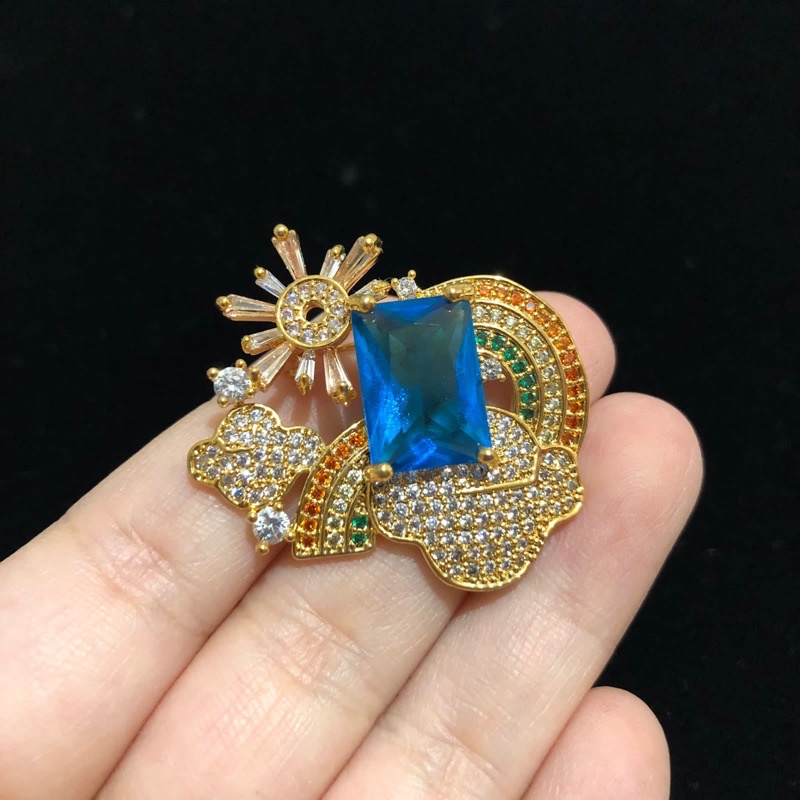 Bros zircon diamond biru pelangi rainbow cloud