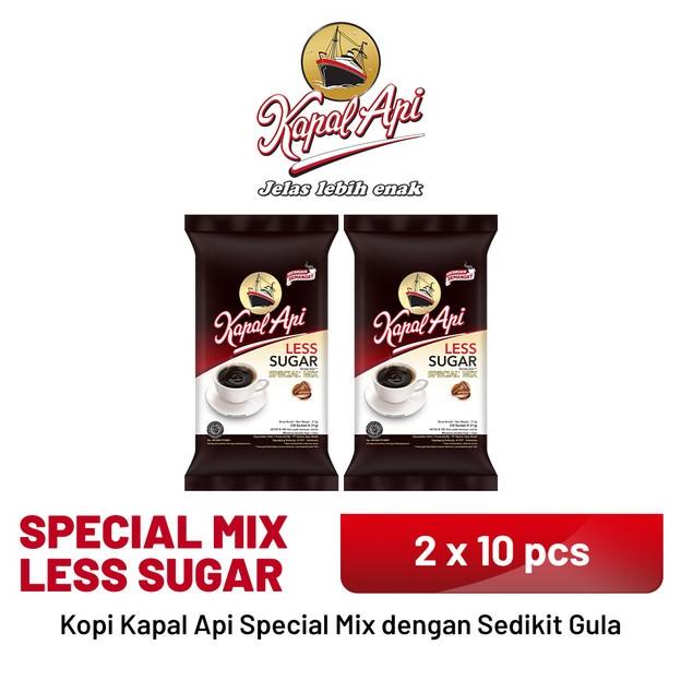 

[BISA COD] Paket Spesial KAPAL API Special Mix Less Sugar 2 Pack (10 x 21 gr)