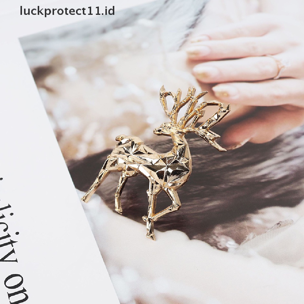 /Fashion Hot// Fashion// Indah Lucu Emas Natal Rusa Hewan Bros Pakaian Aksesoris Serbaguna.