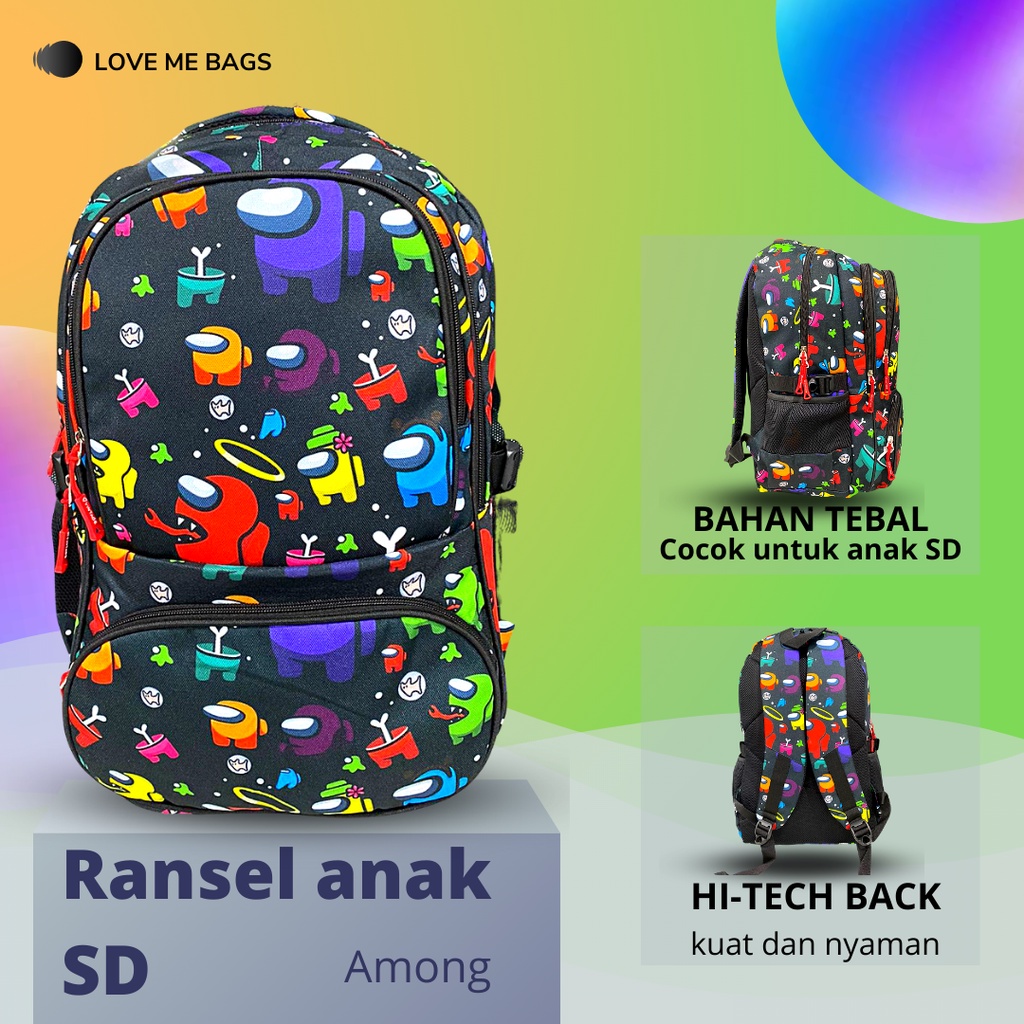 LMB Tas Anak Sekolah SD Remaja Import Bahan Canvas Premium Tebal Karakter Kartun Lucu