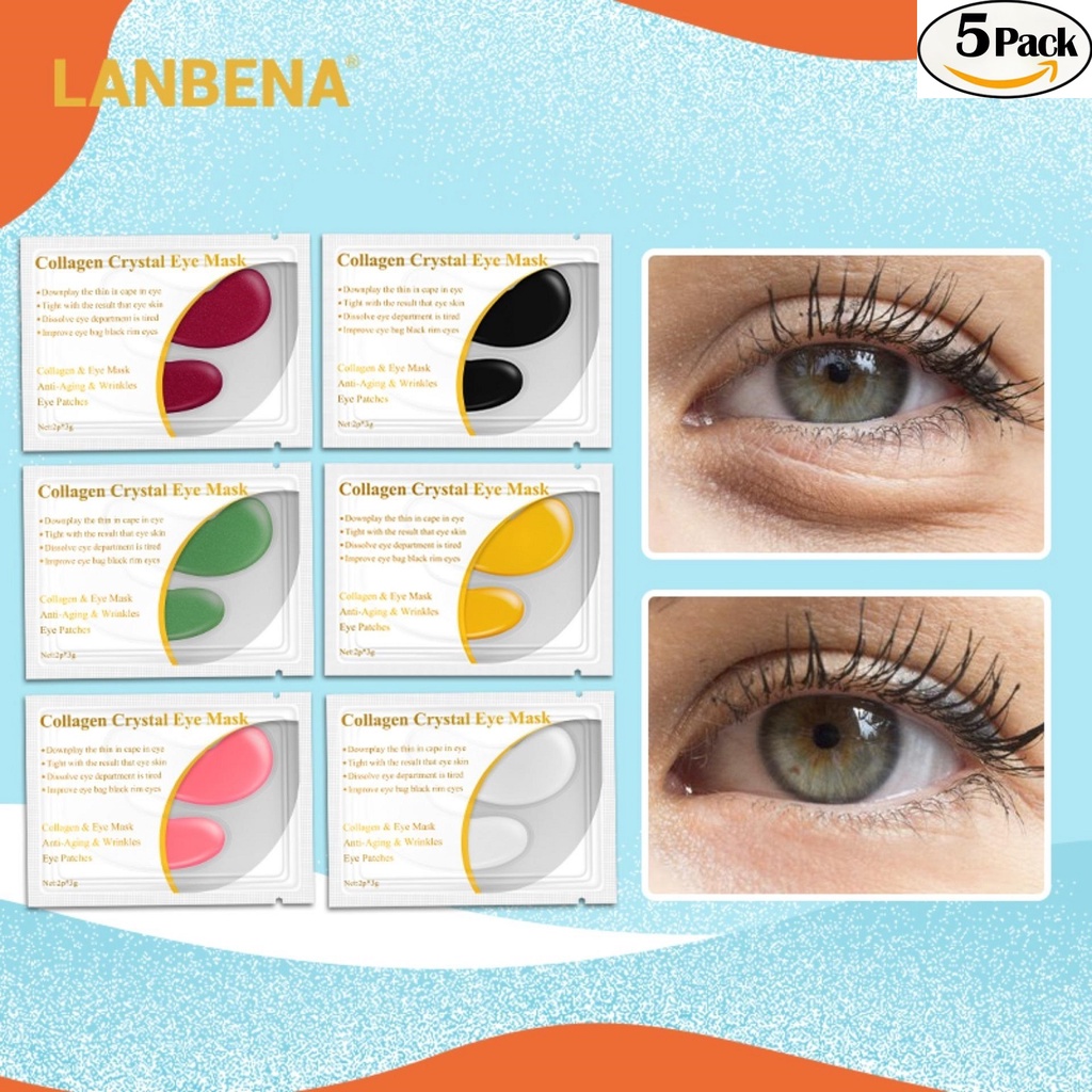 (READY &amp; ORI) LANBENA CRYSTAL EYE MASK GOLD WHITE BLUE LB3862