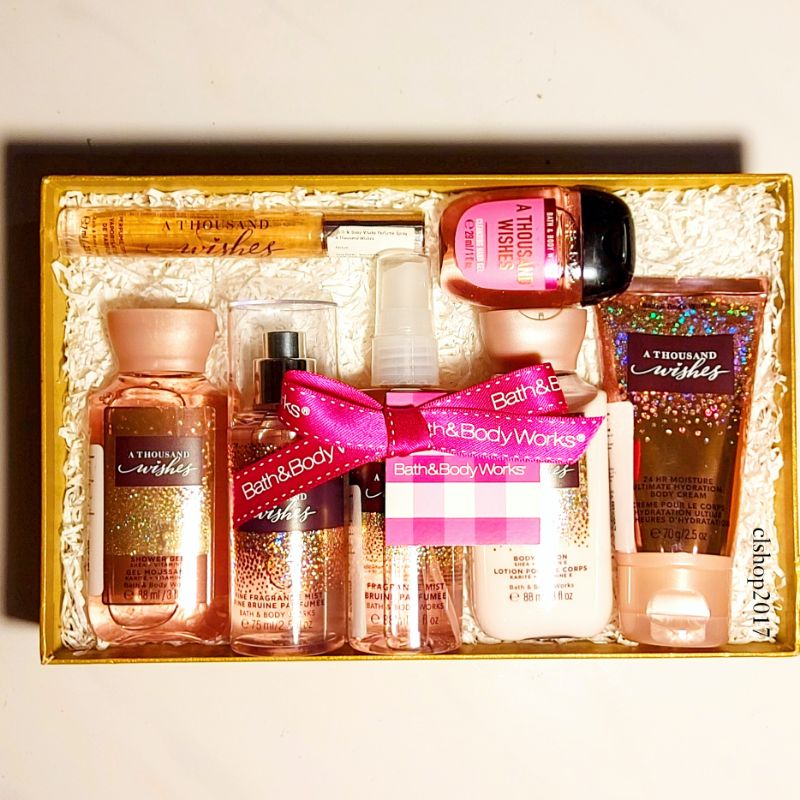 BBW A THOUSAND WISHES ATW BATH &amp; BODY WORKS TRAVELSIZE PAKET VALENTINE'S DAY