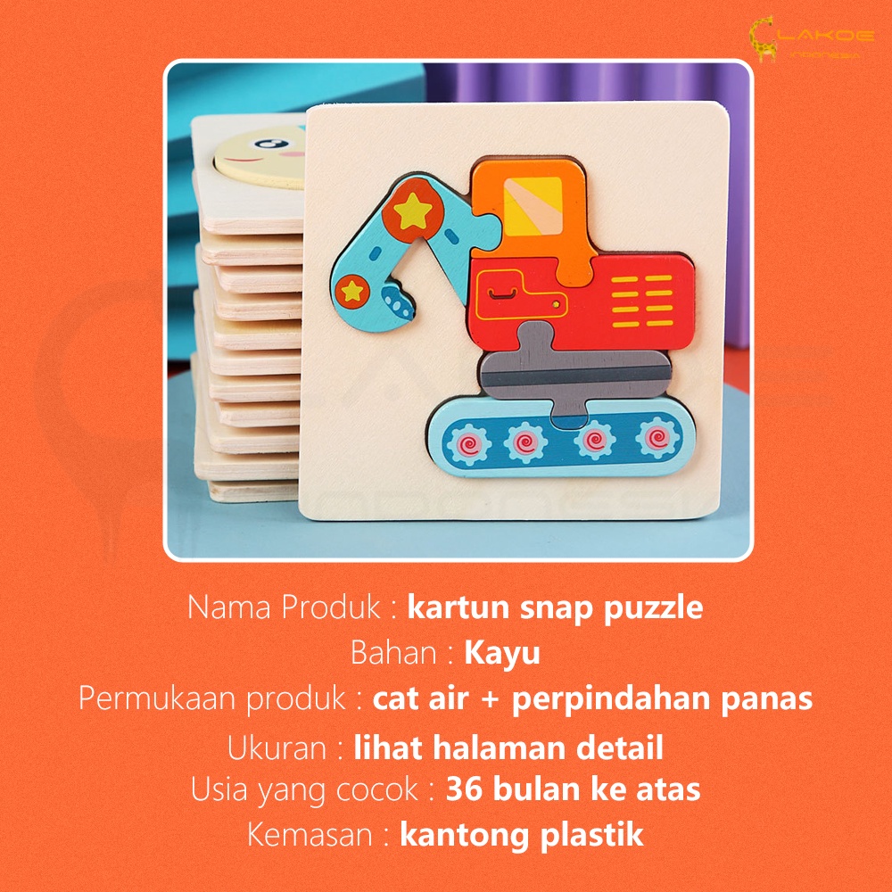 Mainan edukasi puzzle kayu anak 3D wooden toys puzle kayu