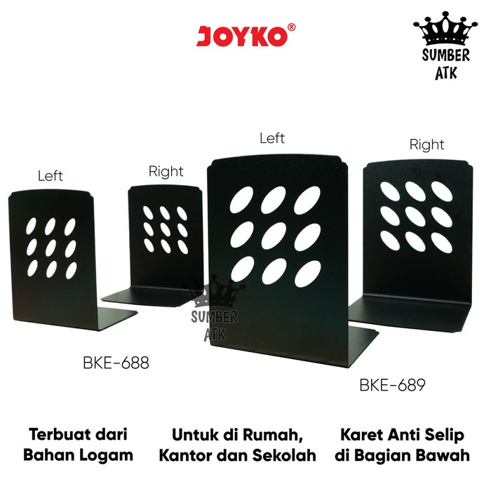 

NEW Sandaran Penahan Pembatas Buku Book End Joyko BKE-688 BKE-689 Code 3660