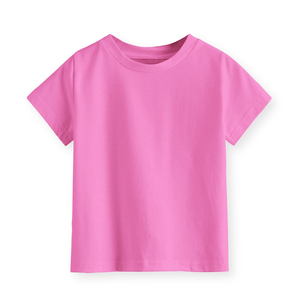 Kaos Polos Anak Laki-laki dan Perempuan Unisex  Warna Pink Fanta