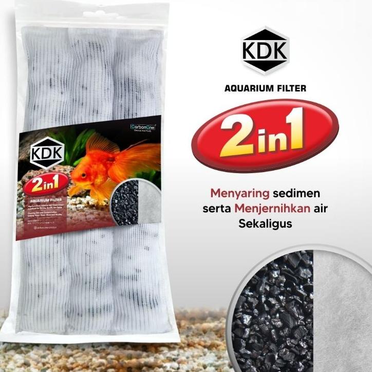 サ Karbon Aktif + Busa Dakron Filter Aquarium Penjernih Air 2 in 1 KDK .....