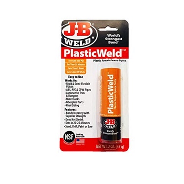 

J-B WELD 8237 PLASTICWELD PLASTIC REPAIR EPOXY PUTTY - 2 OZ
