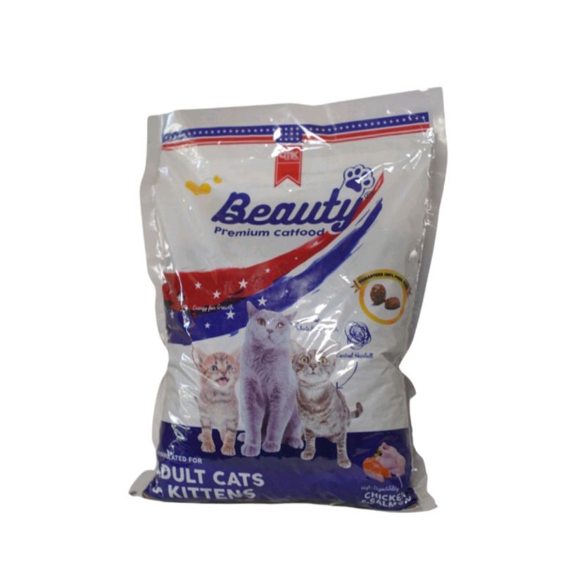 Beauty Dry Cat Food 1kg adult kitten Makanan Kering untuk induk dan anak kucing