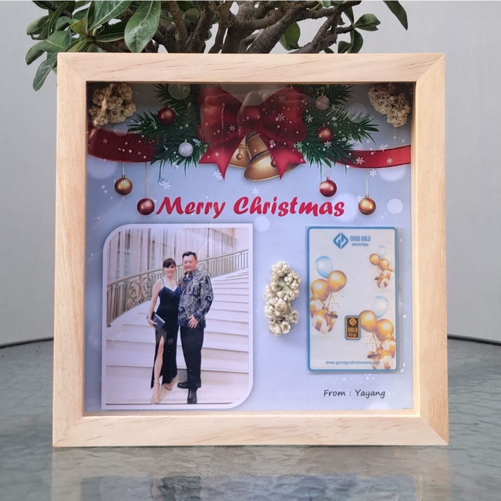 Frame 3D Logam Mulia uk 20x20/ Custom Frame/ Hampers/ Gift Box