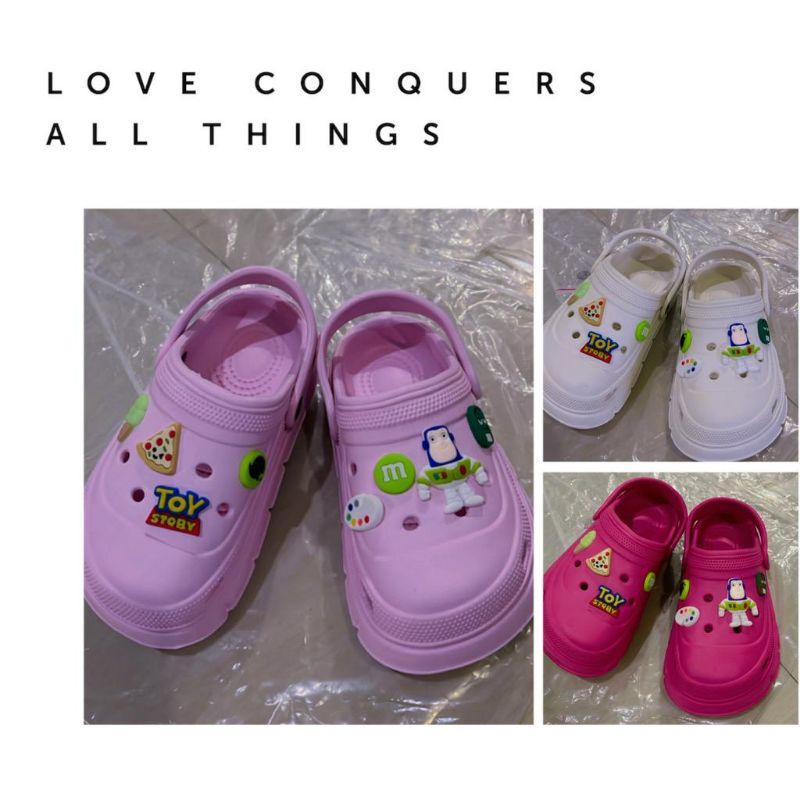 Sandal Crocs Kids Junior Eva Jibbits Import High quality S2