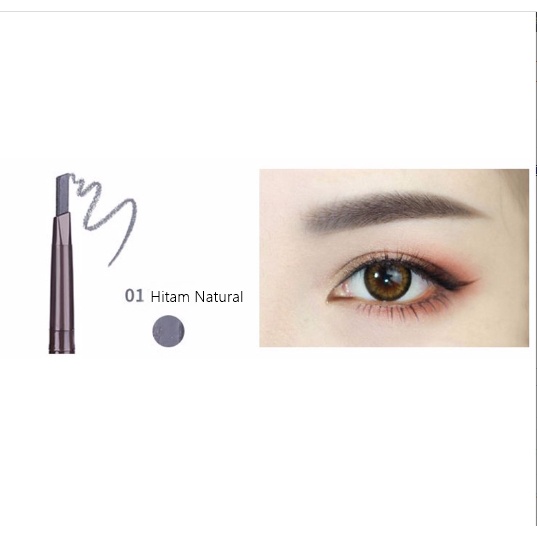 LAMEILA Geometry Colors Double Heads Eyebrows Pensil Alis Eyebrow Brush Waterproof Tahan Air