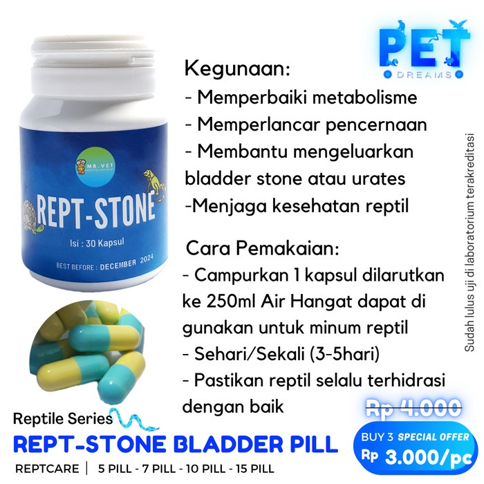 PROMO MRVET REPT STONE KAPSUL OBAT BLADDER STONE REPTIL TORTO SULCATA