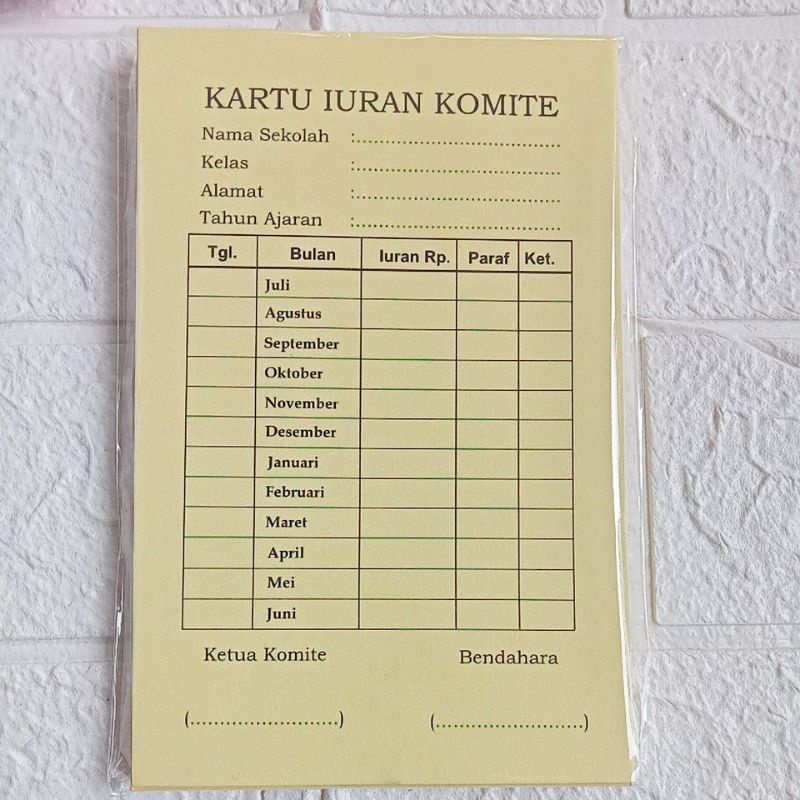 

RK KARTU IURAN KOMITE 1 PAK (ISI 50 LEMBAR)