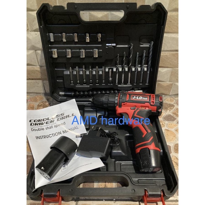 Mesin Bor Cordless 18V 10mm Set Mailtank Baterai (makita,bosch,stanley amd-hhhhh Kualitas Baik