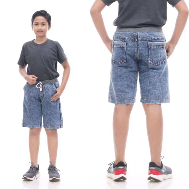 Celana Anak Jeans Rip Pendek Snow Blue.mkr.fashion