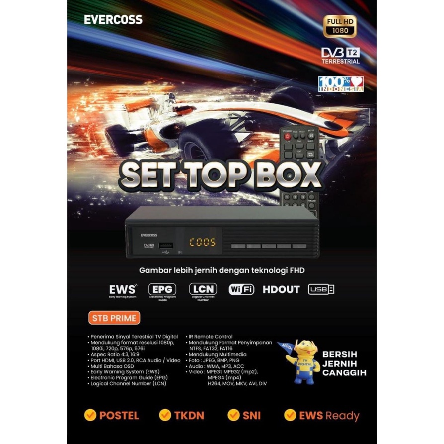 Garansi 1 TahuN - ADVANCE MATRIX EVERCROSS Set Top Box TV Digital Receiver STB TV BOX - STB