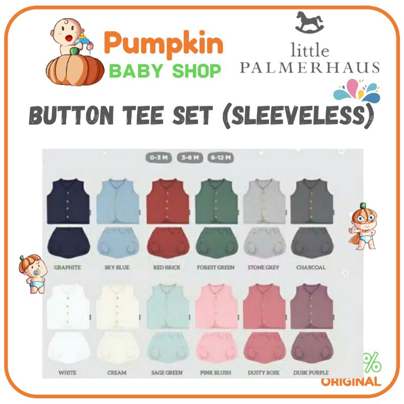 Little Palmerhaus Button Tee Sleeveless Baju Bayi