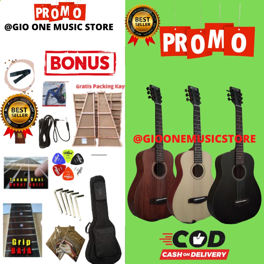 gitar akustik martin&co uk ¾ dlayer grover bonus senar cadangan pick+kunci L gratis paking kayu