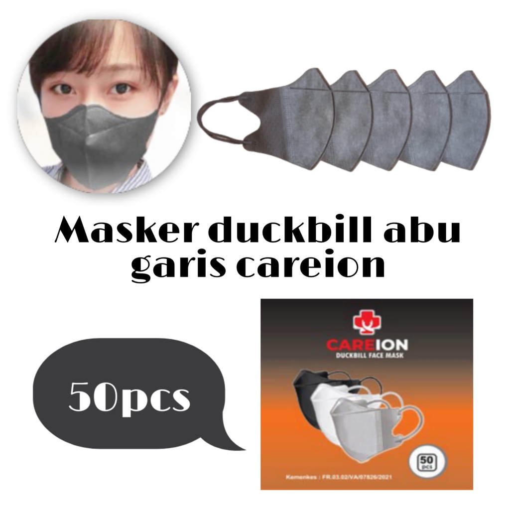 Masker Duckbill Dewasa  Careion Masker 3ply Duck Bill  Care ion Disposable Mask 95% CE Bnpb - 50 PCS