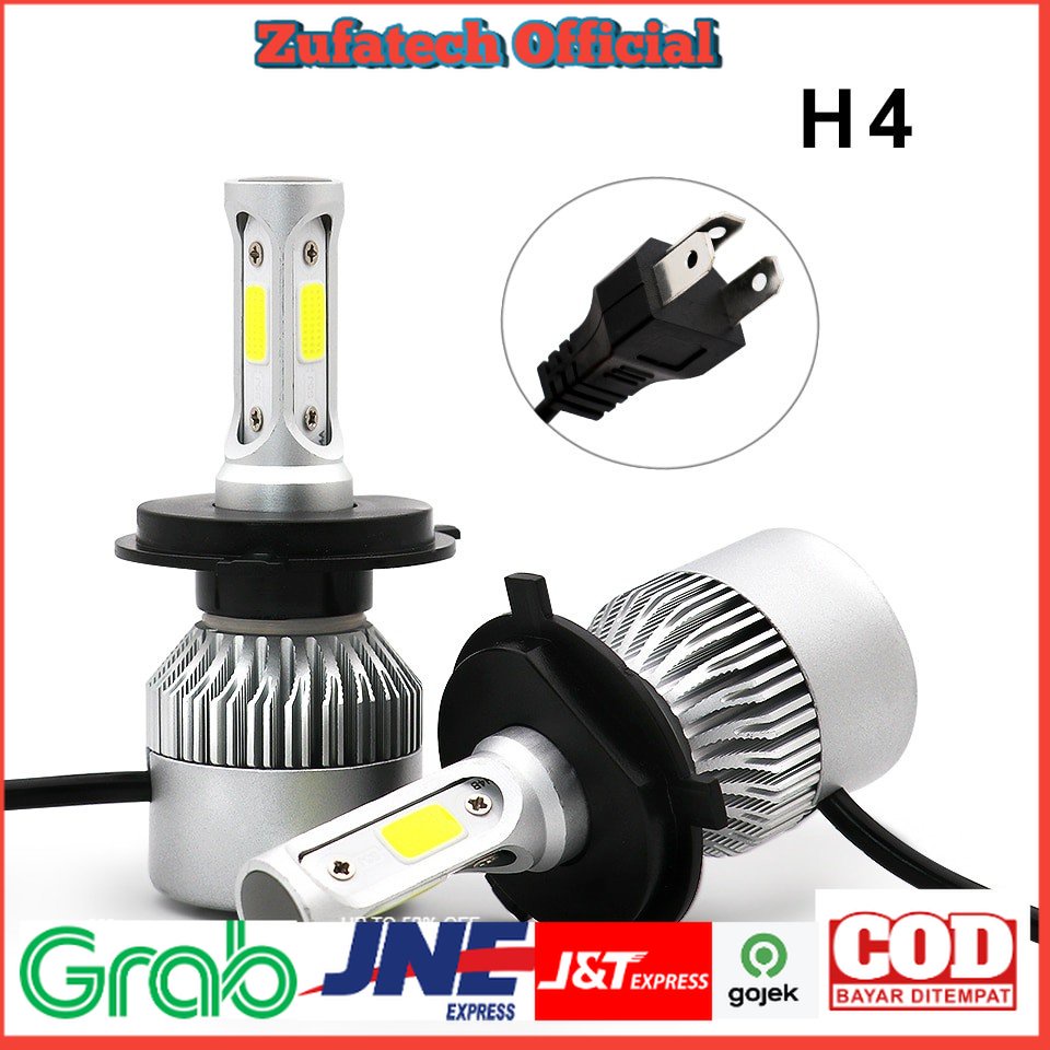 TaffLED Lampu Mobil LED COB Headlight 8000LM H4/HB3/9003 S2 Chip 2 PCS - Silver