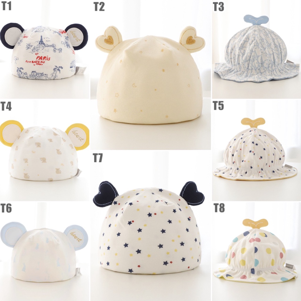 0-3 bln || Topi Bayi Newborn Kupluk Karakter Lucu Emen Anak Impor NMD Catalog T