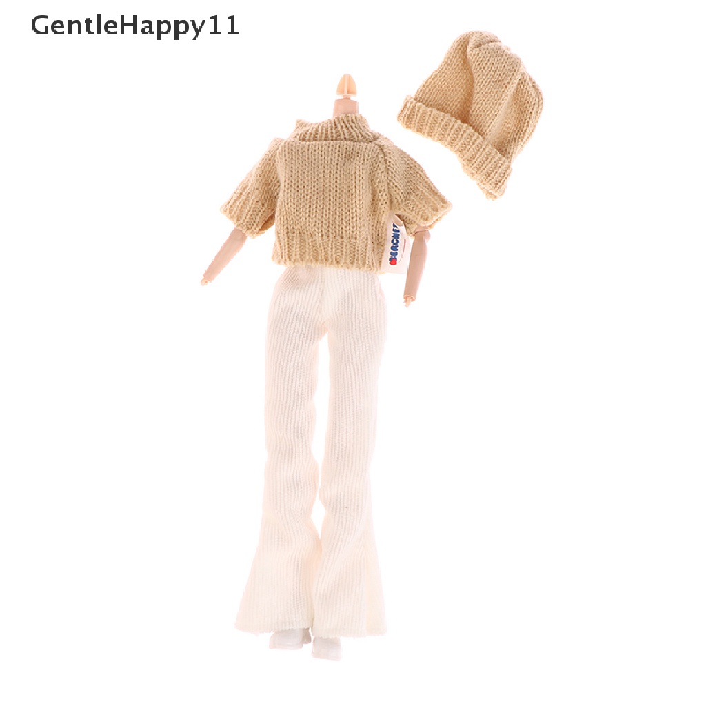 GentleHappy 4pcs/Set Sweater+Trousers+Shoes+Knitted hat Doll Daily Clothes for 30cm Doll id