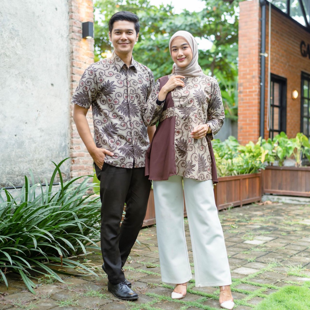 Batik Couple Modern M L XL XXL Jumbo Atasan Batik Kerja Wanita Kantor Blouse Batik Baju Batik Wanita Seragam Batik Modern