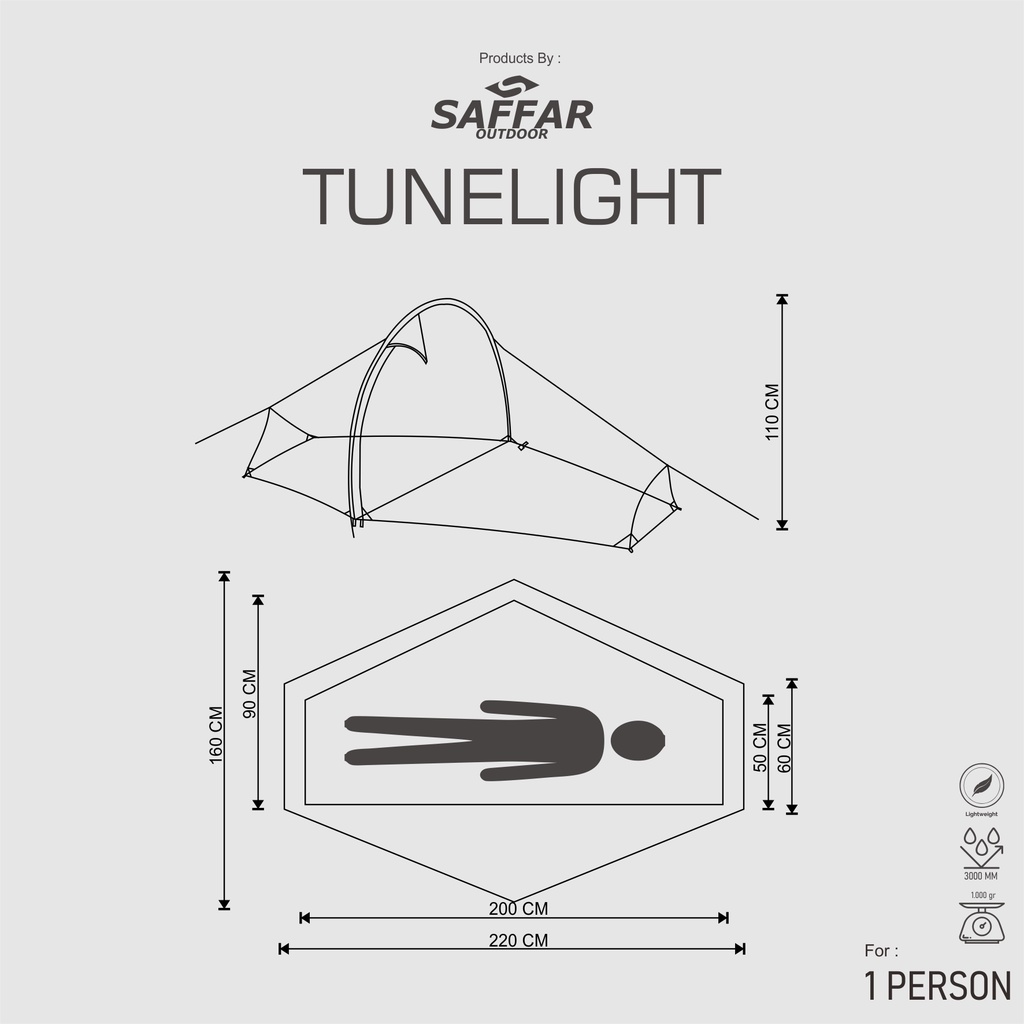 tenda camping ultralight tunelight saffaroutdoor tenda camping single frame alloy