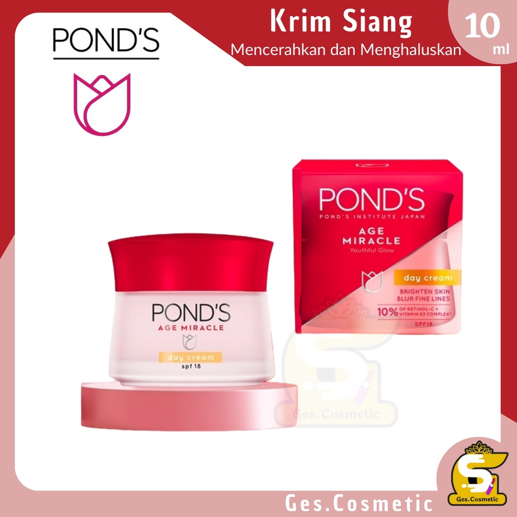 (Exp 2026)  Ponds Age Miracle Day Cream Moisturizer Anti Aging+Glowing With Retinol & Spf18 10G KRIM