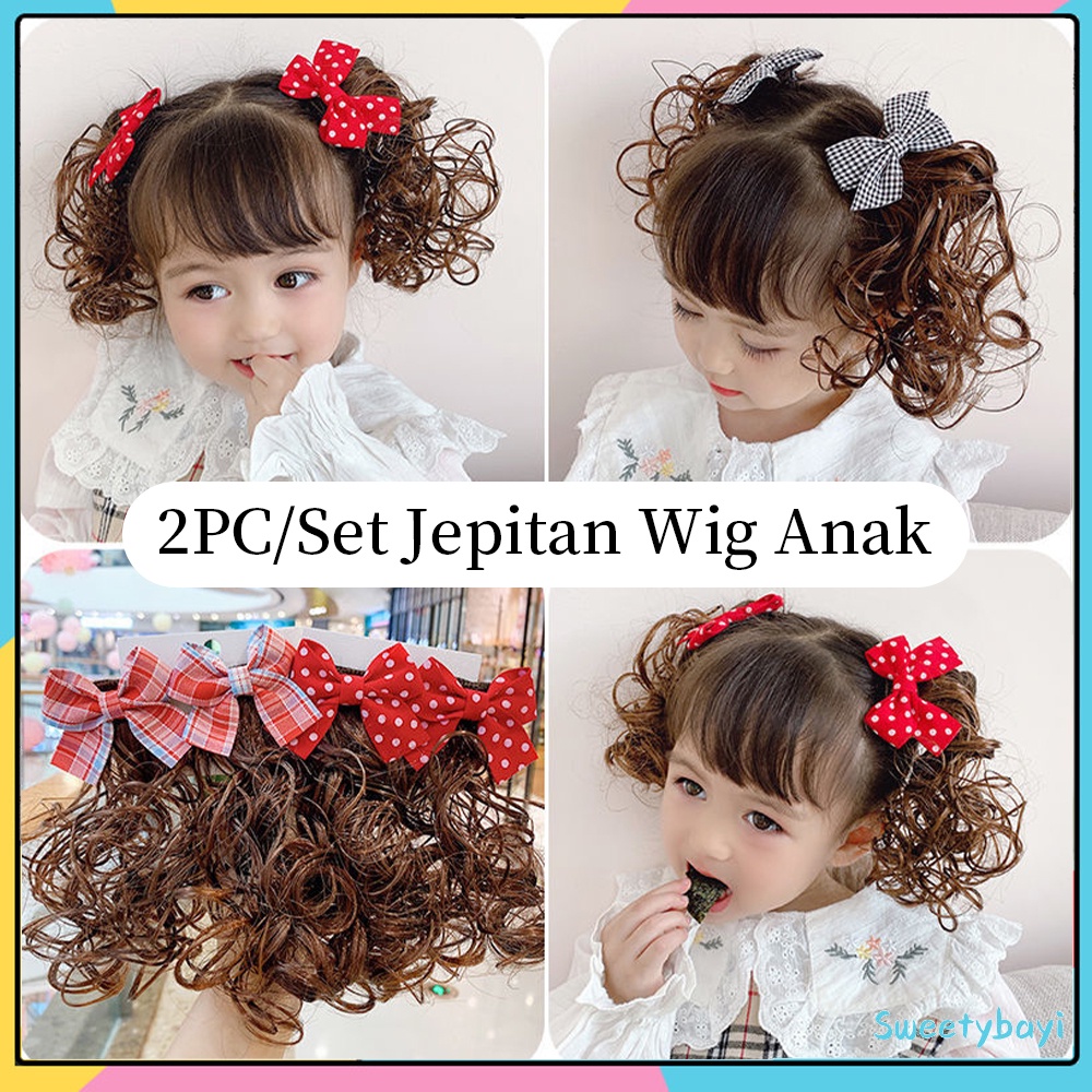 Sweetybayi Jepit rambut wig anak korea Jepit rambut pita anak Jepitan anak model rambut sepasang