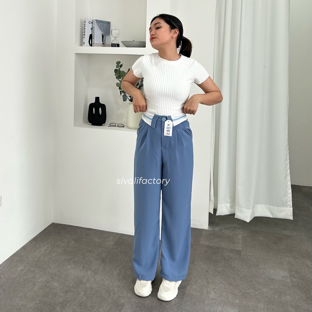 SIVALI Amertha Pants - Cullote Highwaist Loose Pants - Trousers Pants - Celana Panjang Wanita