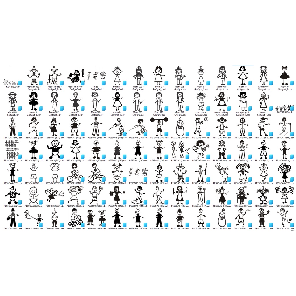 566 Family Silhouette Vector Coreldraw