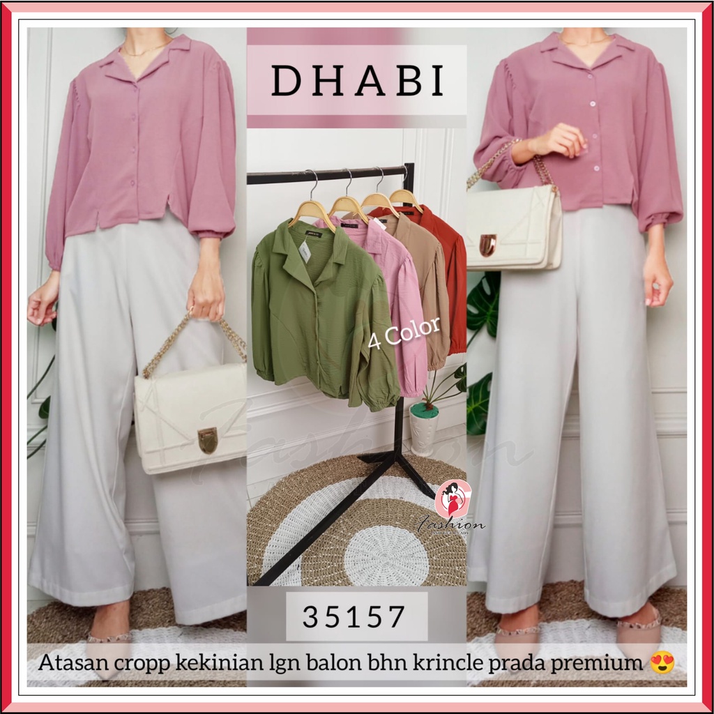 DHABI CROP TOP - 35157 / ATASAN CROP KEKINIAN/ BLOUSE CROP /CROP CRINKLE PRADA PREMIUM / ATASAN CRIN