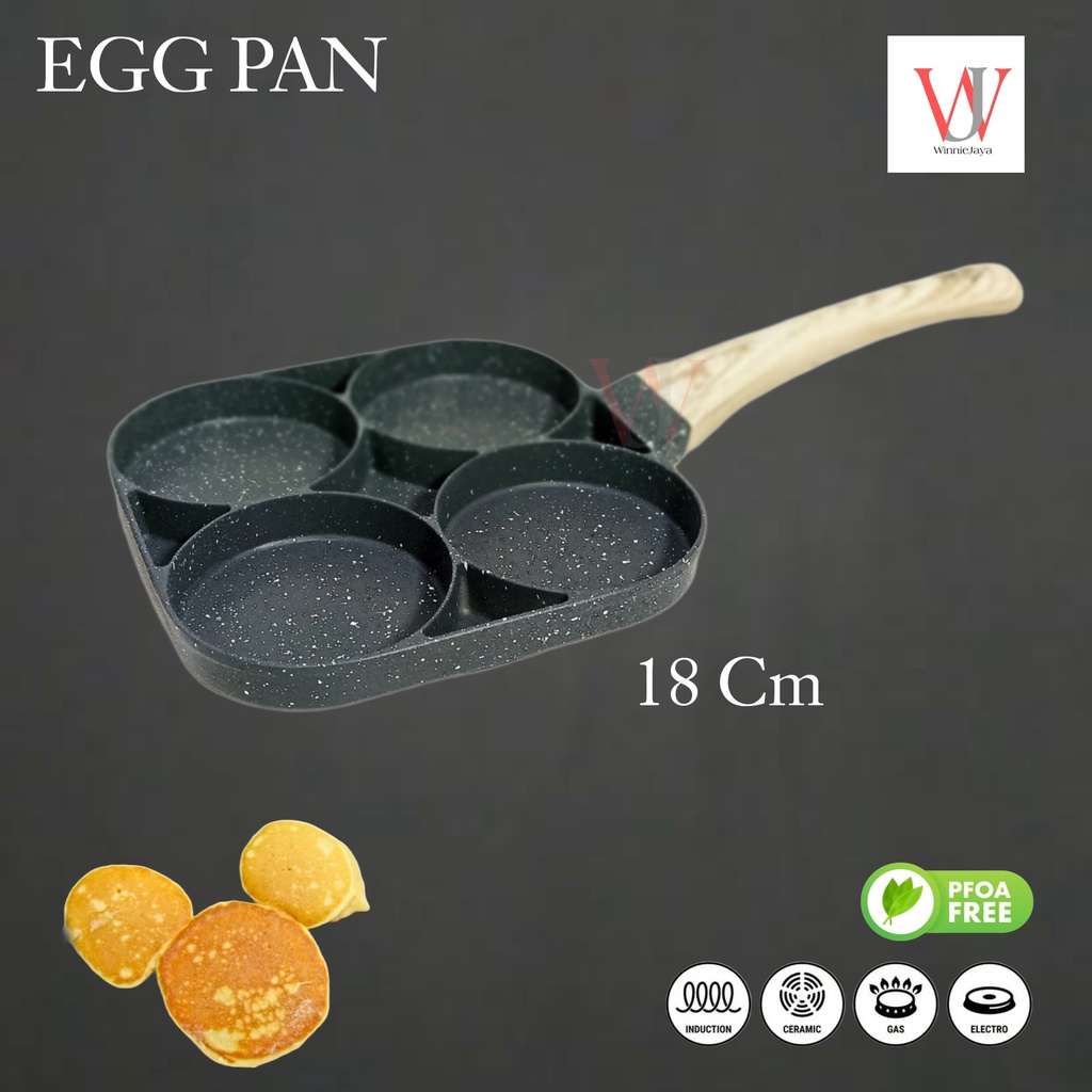 Frypan mini 3 atau 4 sekat Bahan Marbel Anti Lengket