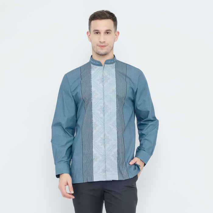 Baju Koko Atlas Super Warna Biru - L