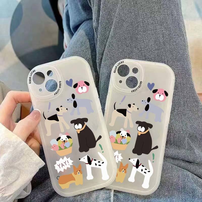 IPHONE Casing Ponsel Desain Ras Anjing Acak Bergambar Kompatibel Dengan Iphone12 13 14 11 Pro Max X Xs Max Xr Ffrtdg