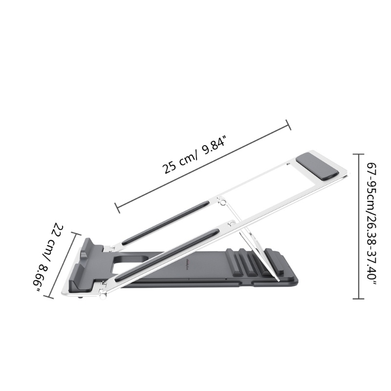 Zzz Laptop Stand Adjustable Tablet Holder Riser Multifungsi Dapat Diangkat Alloy Compu