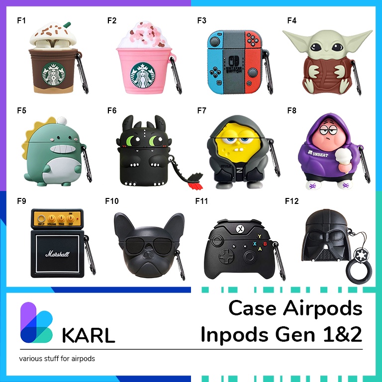 Casing Airpods Gen 1 2 Silicone Soft Case Cover Inpods I12 TWS