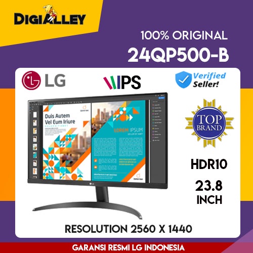 Monitor LG 24QP500-B QHD IPS dengan AMD FreeSync