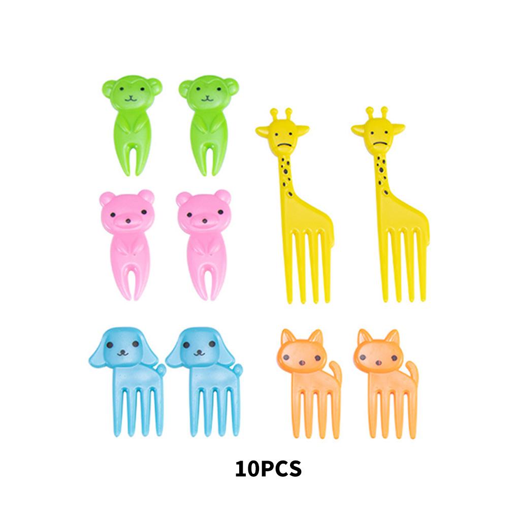 10pcs Mini Animals Food Picks Kids Fun Lunch Box Decor Stick Gaya Lucu Tusuk Gigi Reusable Dekorasi Pesta Dessert Buah